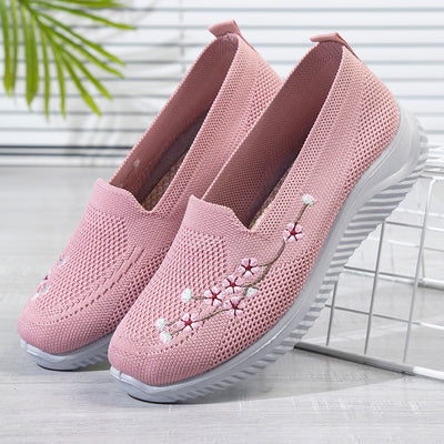 Flower Embroidery Mesh Shoes