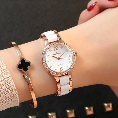 Luxury Diamond Quartz Watch