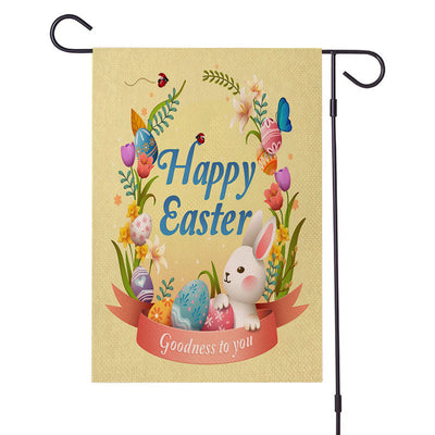 Easter Burlap Garden Flag