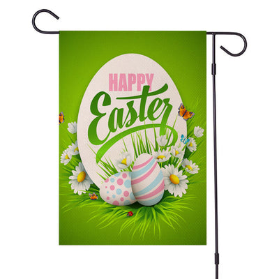 Easter Burlap Garden Flag