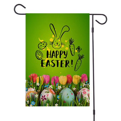 Easter Burlap Garden Flag