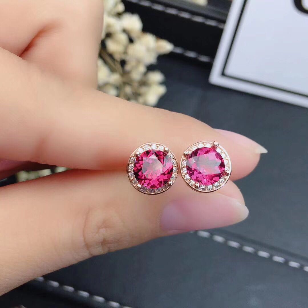 Crystal Mg Al Garnet Earrings