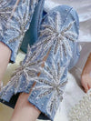 Beaded Diamond Slit Jeans