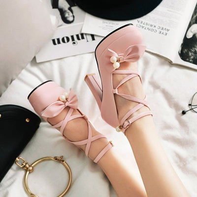 Round Toe Thick Heels