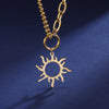 Clavicle Chain Sun Pendant Necklace