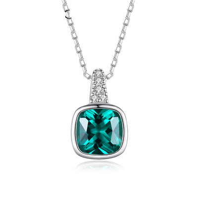 Emerald Zircon Pendant Necklace