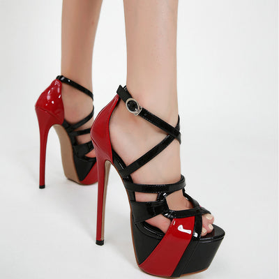 Cross Buckle Stiletto Sandals