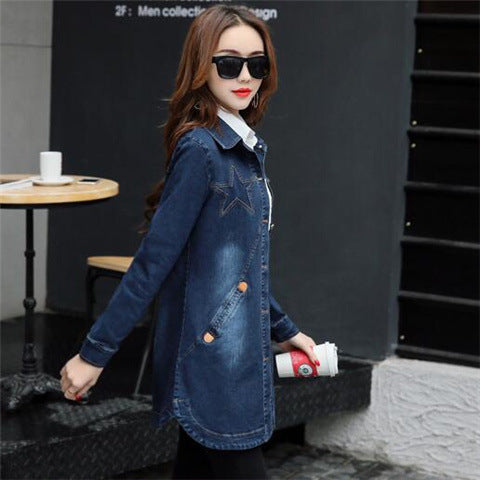 Fashion Denim Trench Coat