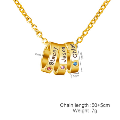 Ring Lettering Clavicle Chain