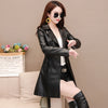 Mid-length Leather Coat