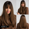 Gradient Brown Long Wig