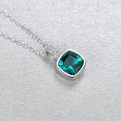 Emerald Zircon Pendant Necklace