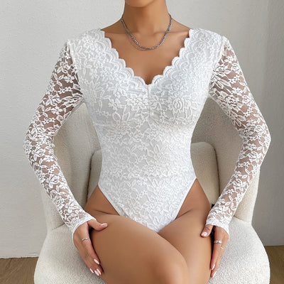 Solid Lace Slim Fitting Jumpsuit