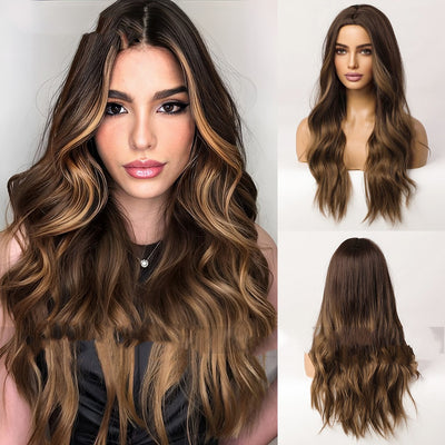 Gradient Brown Highlight Wig