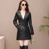 Mid-length Leather Coat