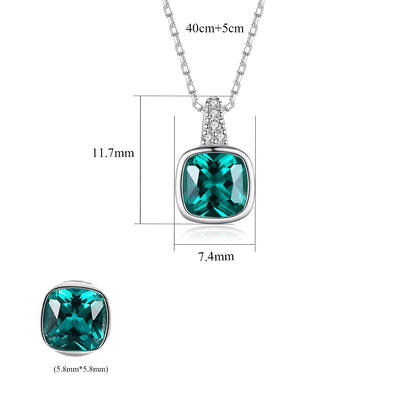 Emerald Zircon Pendant Necklace