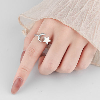 Rotatable Star-moon Ring