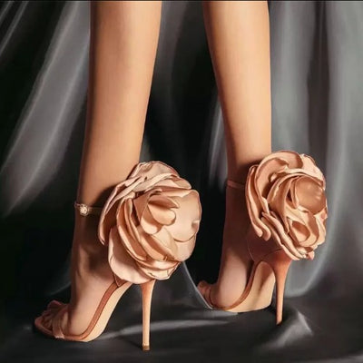 Stiletto Flower Satin Shoes