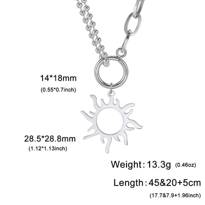 Clavicle Chain Sun Pendant Necklace