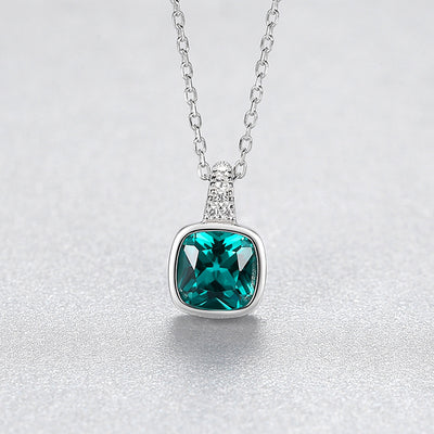 Emerald Zircon Pendant Necklace