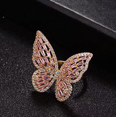 Dignified Hollow Butterfly Ring