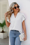 Solid Lace Petal Sleeve T-shirt