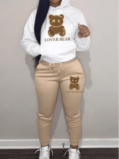 Lovely Bear Print Tracksuit