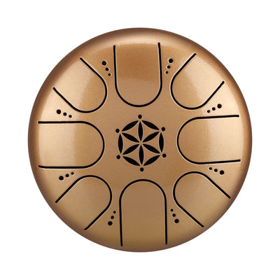 HLURU 5 Inch 8 Tone Steel Tongue Drum Glucophone Drum Percussion Ethereal Drum Hang Drum Percussion Musical Instruments