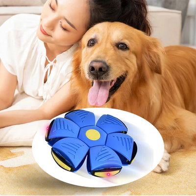 Pet Dog Toys Flying Saucer Ball Magic Deformation UFO Outdoor Sports Dog Training Equipment Dog's Play Flying Ball