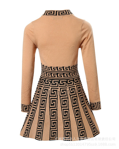 Geometric Print Work Dress