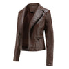 Fashion Lapel PU Leather Jacket