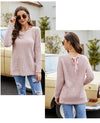 Lace-up O-neck Sweater