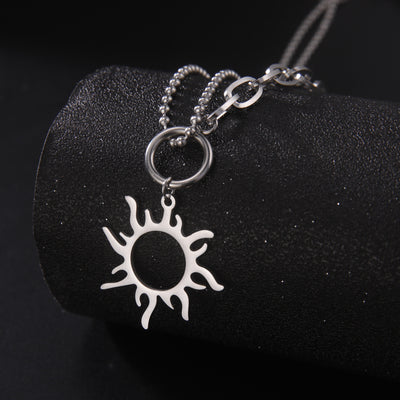 Clavicle Chain Sun Pendant Necklace