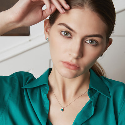 Emerald Zircon Pendant Necklace