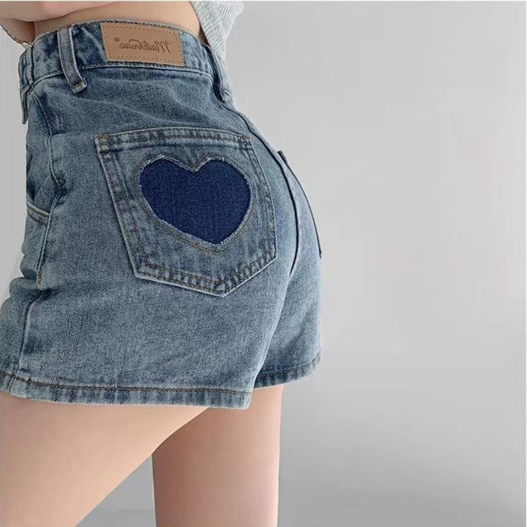 Retro Love Denim Shorts