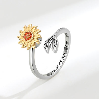 Fashion Sunflower Rotating Ring