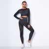 Seamless Knitted Sexy Yoga Clothing Suit Striped