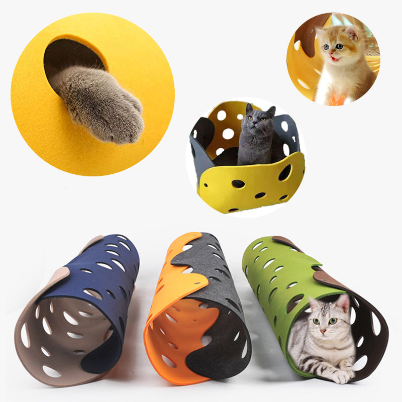 Cat Tunnel Cat Toy Felt Pom