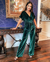 Casual Solid Color Gold Velvet Jumpsuit Women's Clothing