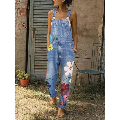 Women Denim overalls paint