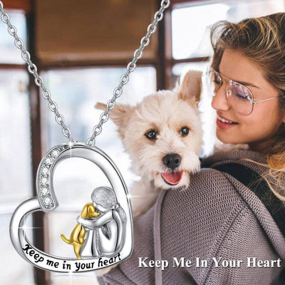 Dog Necklace with A Girl