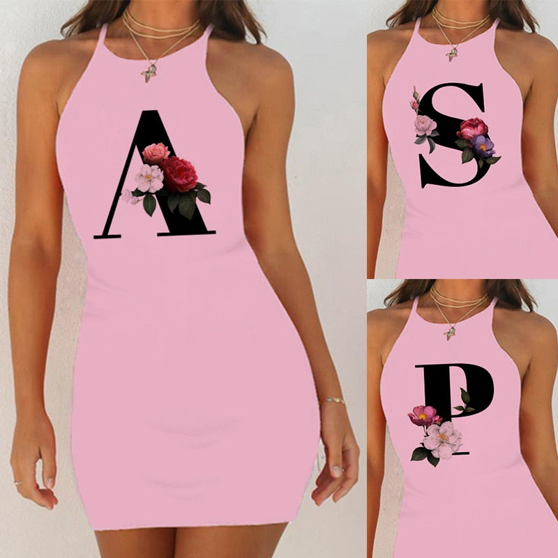 English Alphabet Print Night Dress