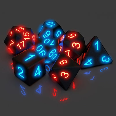 Glowing Dice Set, 7Pcs Light Up