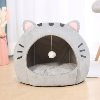 Cute Cat Bed Warm Pet House Kitten Cave Cushion Comfort Cat House Dog Basket Tent Puppy Nest Small Dog Mat Supplies Bed For Cats