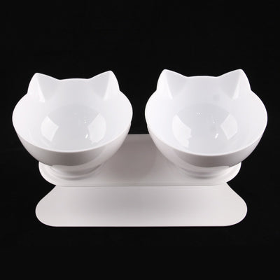 Non-Slip Double Cat Bowl Pet Water Food Feed Dog Bowls Pet Bowl With Inclination Stand Cats Feeder Feeding Bowl Kitten Supplies