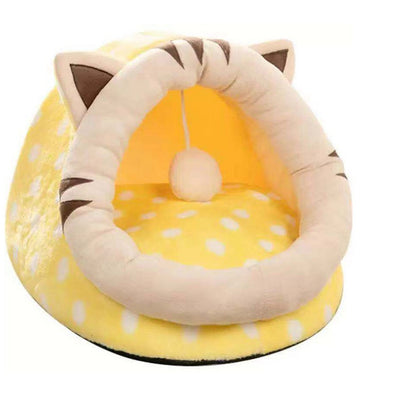 Cat Bed House Kennel Nest Round Pets Sleeping Cave Kitten Beds Pet Basket Cozy Kitten Lounger Cushion Cat House Tent Dog House