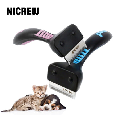 NICREW Pet Dog Cat Brush Comb Hair Removal Brush Pet Grooming Tools Hair Shedding Trimmer Comb for Cats Dogs Pet Supplies