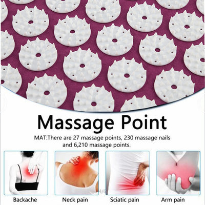 Acupressure Mat Massage Relieve Stress Back Body Pain Spike Cushion Yoga  Acupuncture Mat