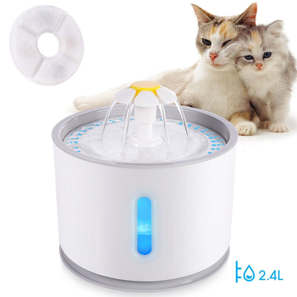 Automatic Pet Cat Water Fountain with LED