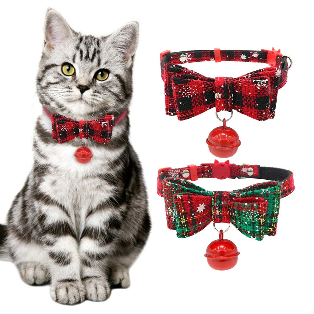 Christmas Cat Bow Tie Collars